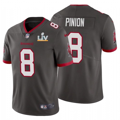 Men's Tampa Bay Buccaneers #8 Bradley Pinion Grey NFL 2021 Super Bowl LV Limited Stitched Jersey Men's Tampa Bay Buccaneers #8 Bradley Pinion Grey NFL 2021 Super Bowl LV Limited Stitched Jersey